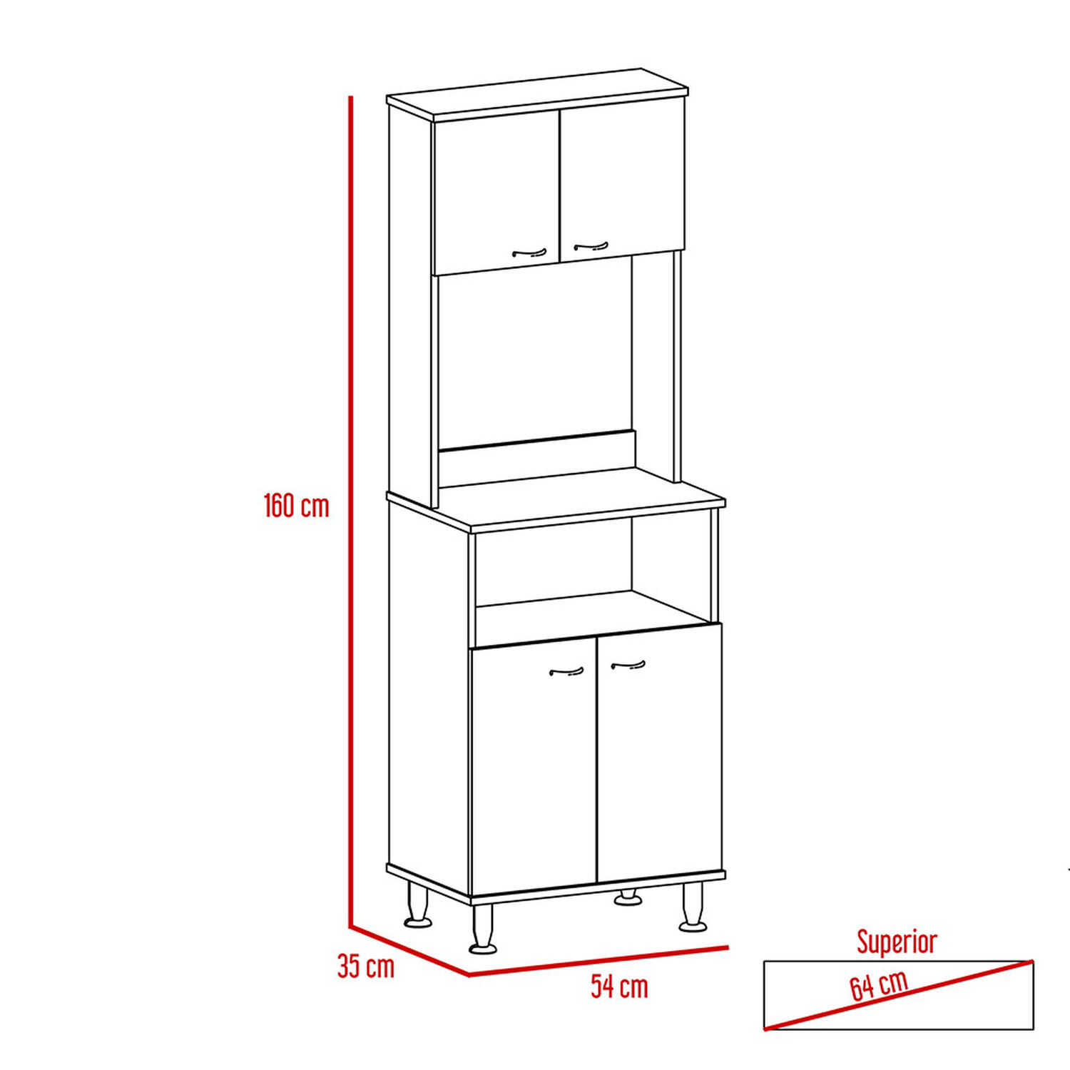 Mueble De Cocina Casa Ideal Fenix / 4 Puertas image number 3.0