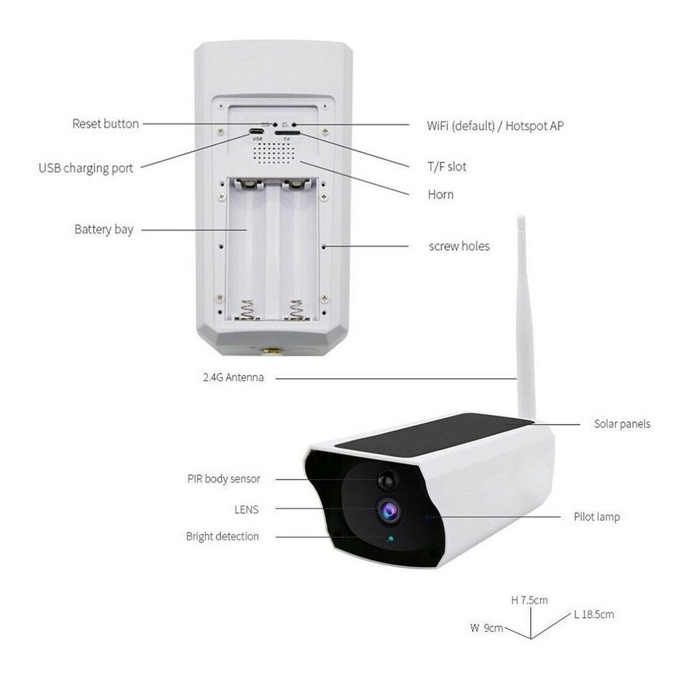 Cámara Solar Exterior Wifi 1080p Seguridad Infrarroja Hd image number 3.0