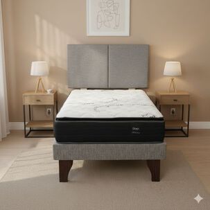 Cama Europea 1.5 Plaza 190 Plus Respaldo Everest