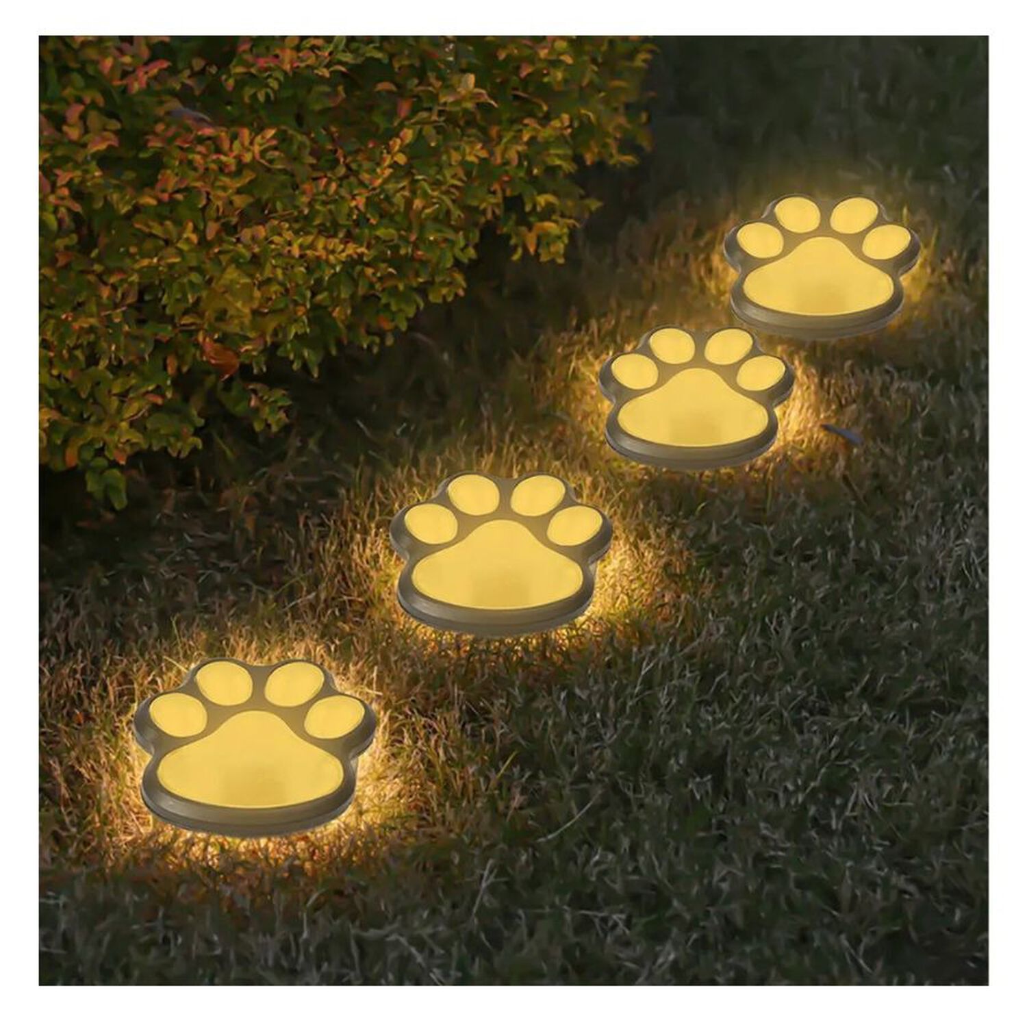Foco Solar Led Jardin Estaca Dise&ntilde;o Huella Mascota Exterior image number 3.0