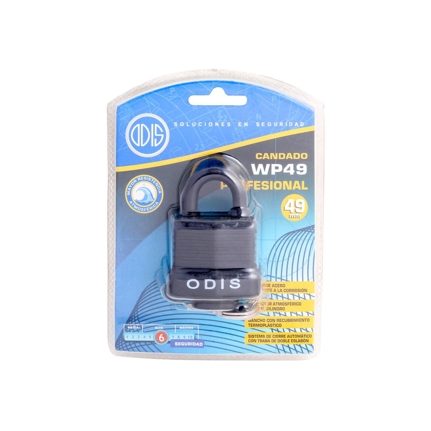 Candado Waterproof Odis 49mm Llave image number 7.0
