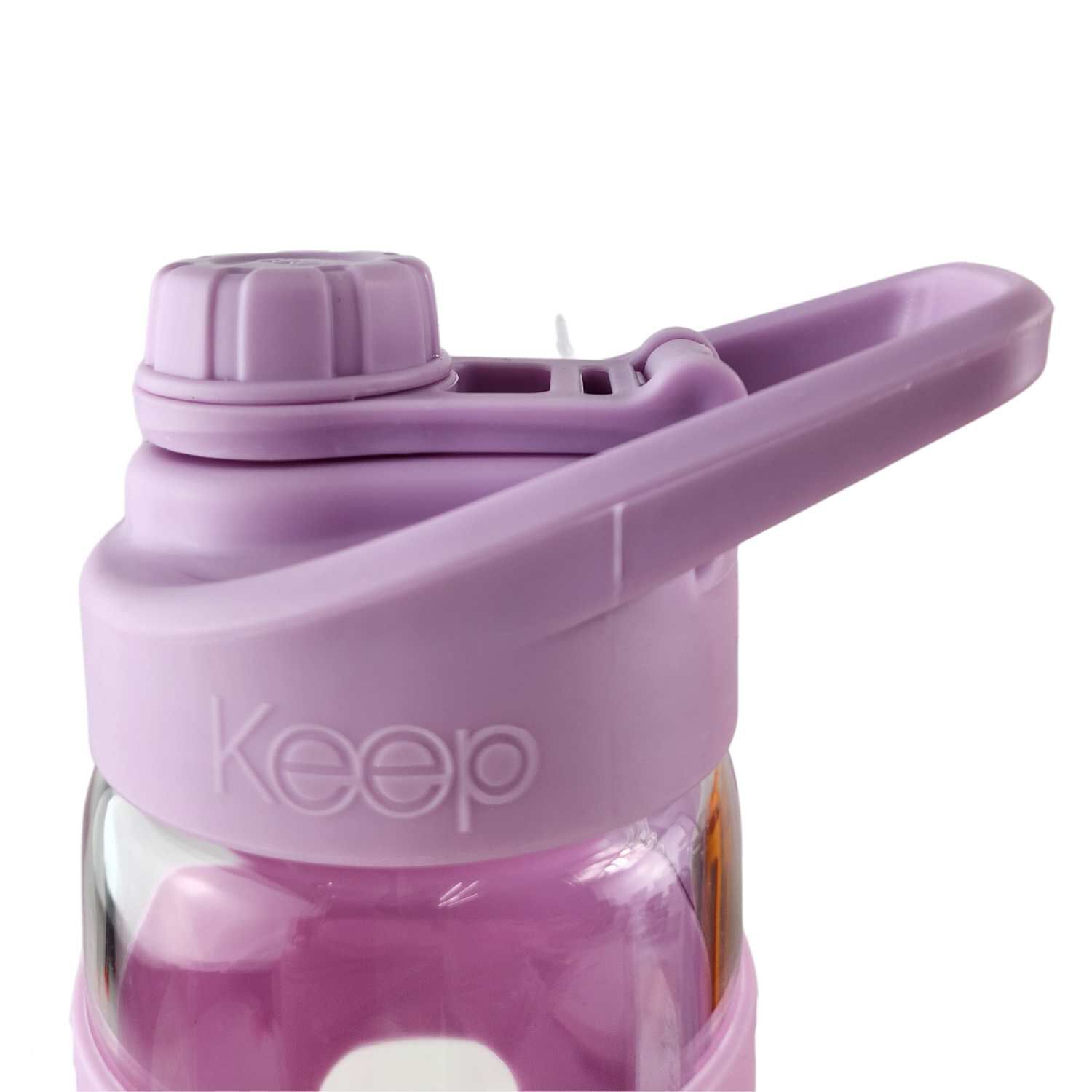 Botella Keep 470ml Vidrio Protector Agua Deportes Outdoor Lila image number 3.0