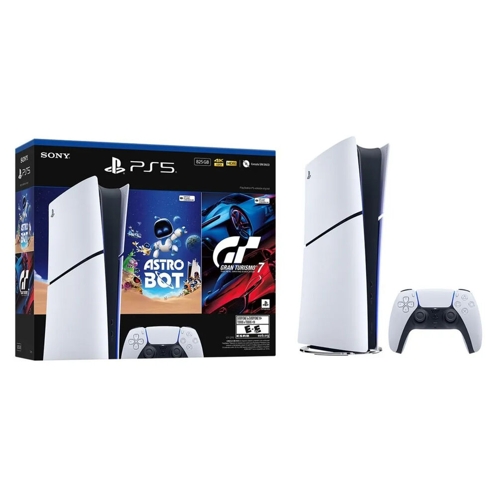 Consola Ps5 Slim Digital + Juego Astro Bot Y Gran Turismo 7 Sony image number 0.0