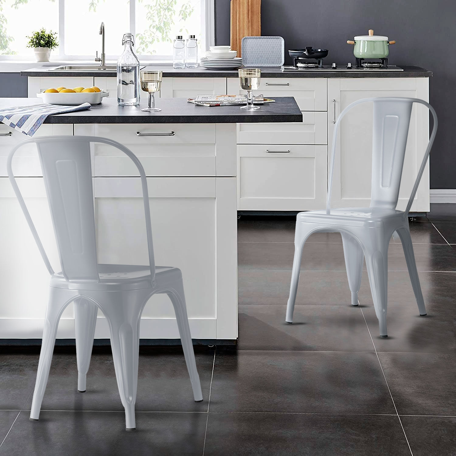 Silla De Bar Metal Tolix Gris image number 1.0