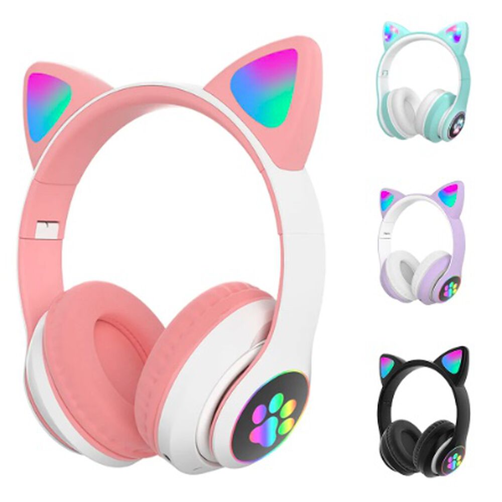 Audífonos Gamer Inalámbricos Rosados Con Luz Led image number 3.0