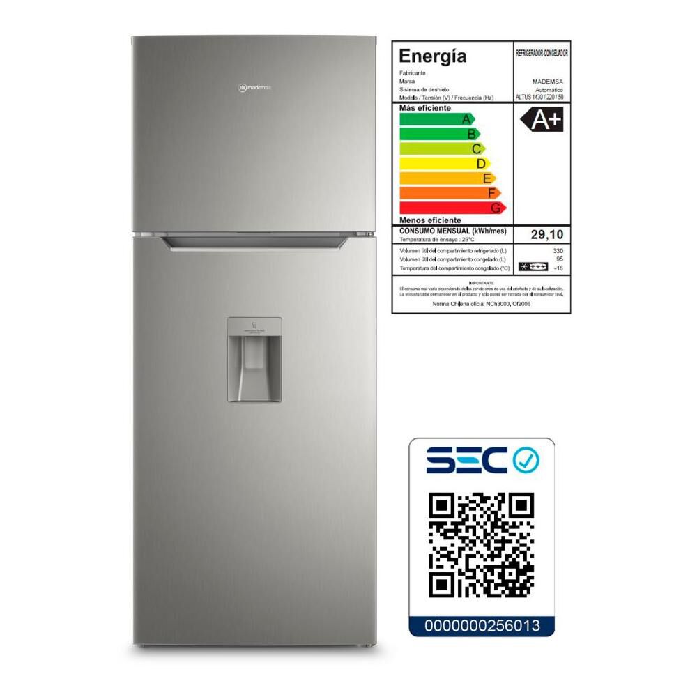 Refrigerador Top Freezer Mademsa Altus 1430W / No Frost / 425 Litros / A+ image number 7.0