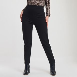 Calza Lisa Bolsillos Laterales Tiro Medio Straight Mujer Sexy Large