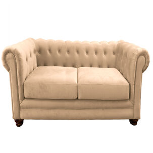 Sofa Florencia 3 Cuerpos Tela Velvet Beige