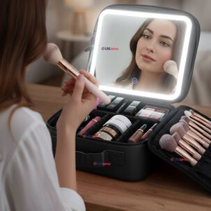 Malet&iacute;n De Maquillaje Con Luz Led Y Espejo Estuche De Maquillaje Organizador