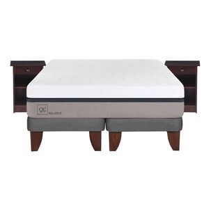 Cama Europea Cic Balance / 2 Plazas / Base Dividida + Velador