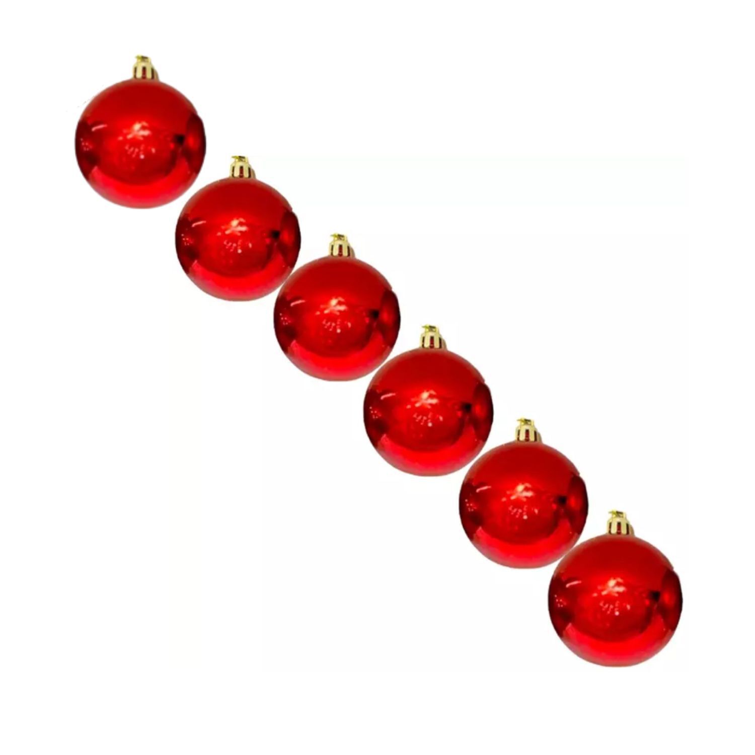 6 Esferas Navide&ntilde;as Bambalinas Adorno 6cm Rojo Decoracion image number 0.0