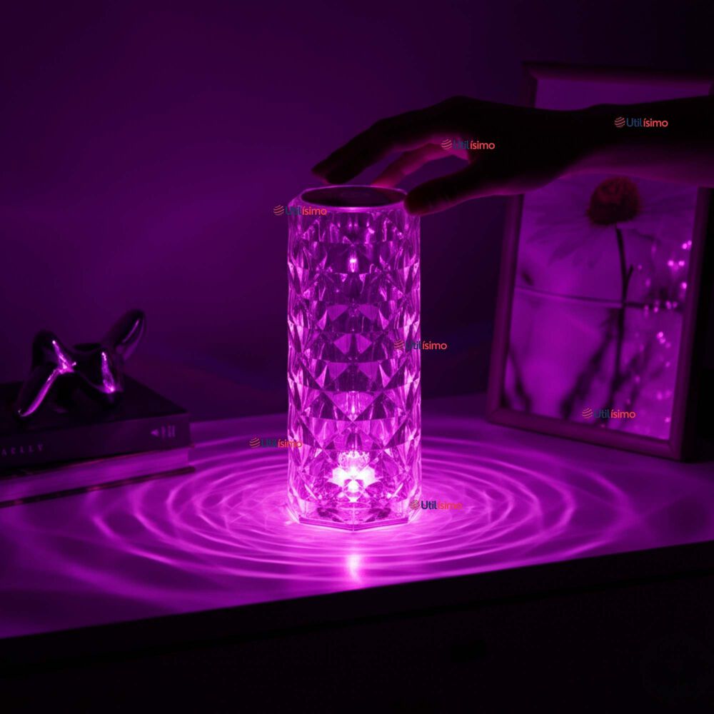 L&aacute;mpara Cristal T&aacute;ctil Usb Transparente Para Mesa image number 0.0