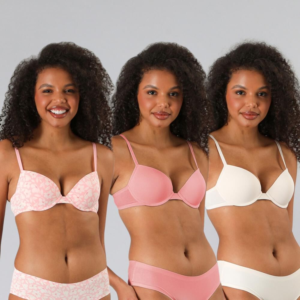 Pack 3x Sosten Balconet Push Up Micro Pr Flores image number 0.0