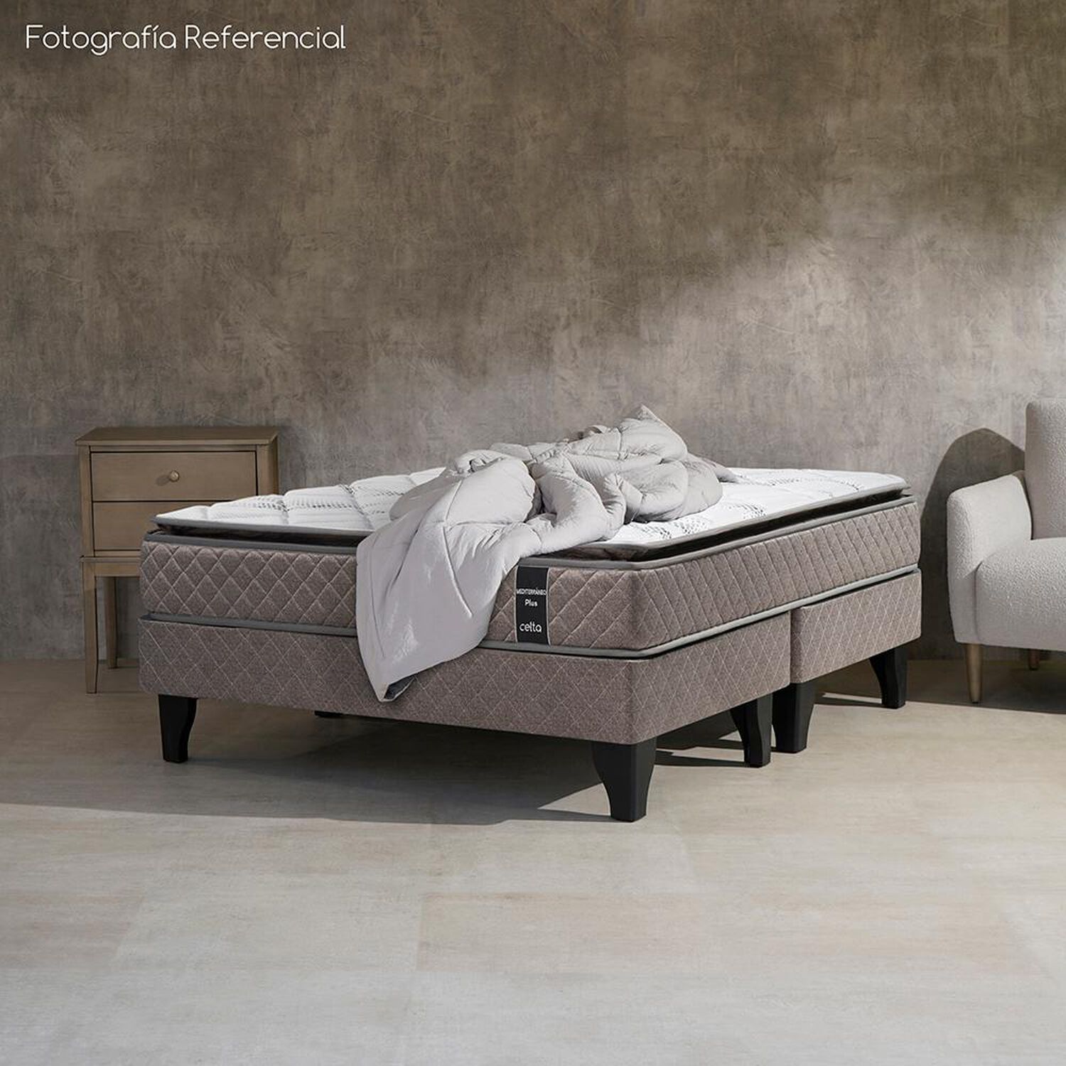 Cama Europea Celta Mediterr&aacute;neo Plus / King / Base Dividida + Set De Maderas image number 3.0