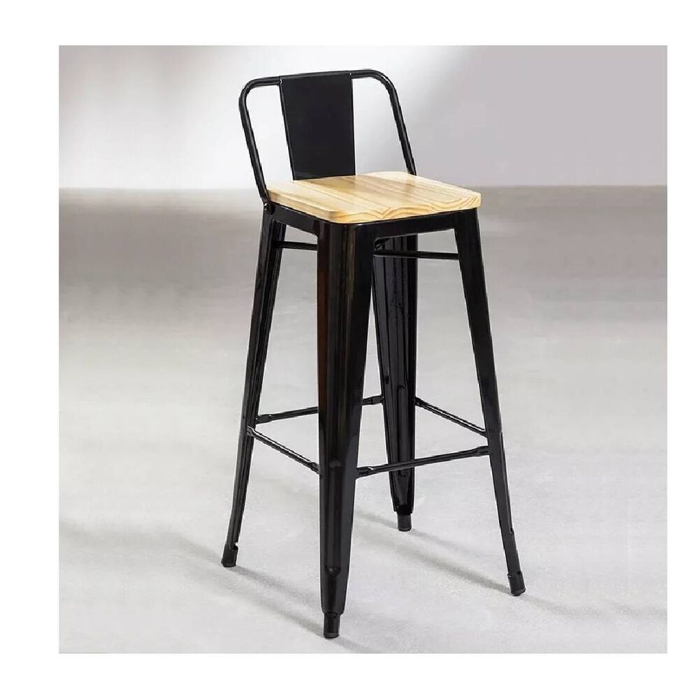 Pack 4 Taburetes Tolix Madera Clara (77cm) image number 1.0