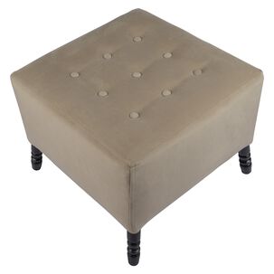 Pouf Alejandro Beige Felpa 54x54x44 Cm M&aacute;xima Design