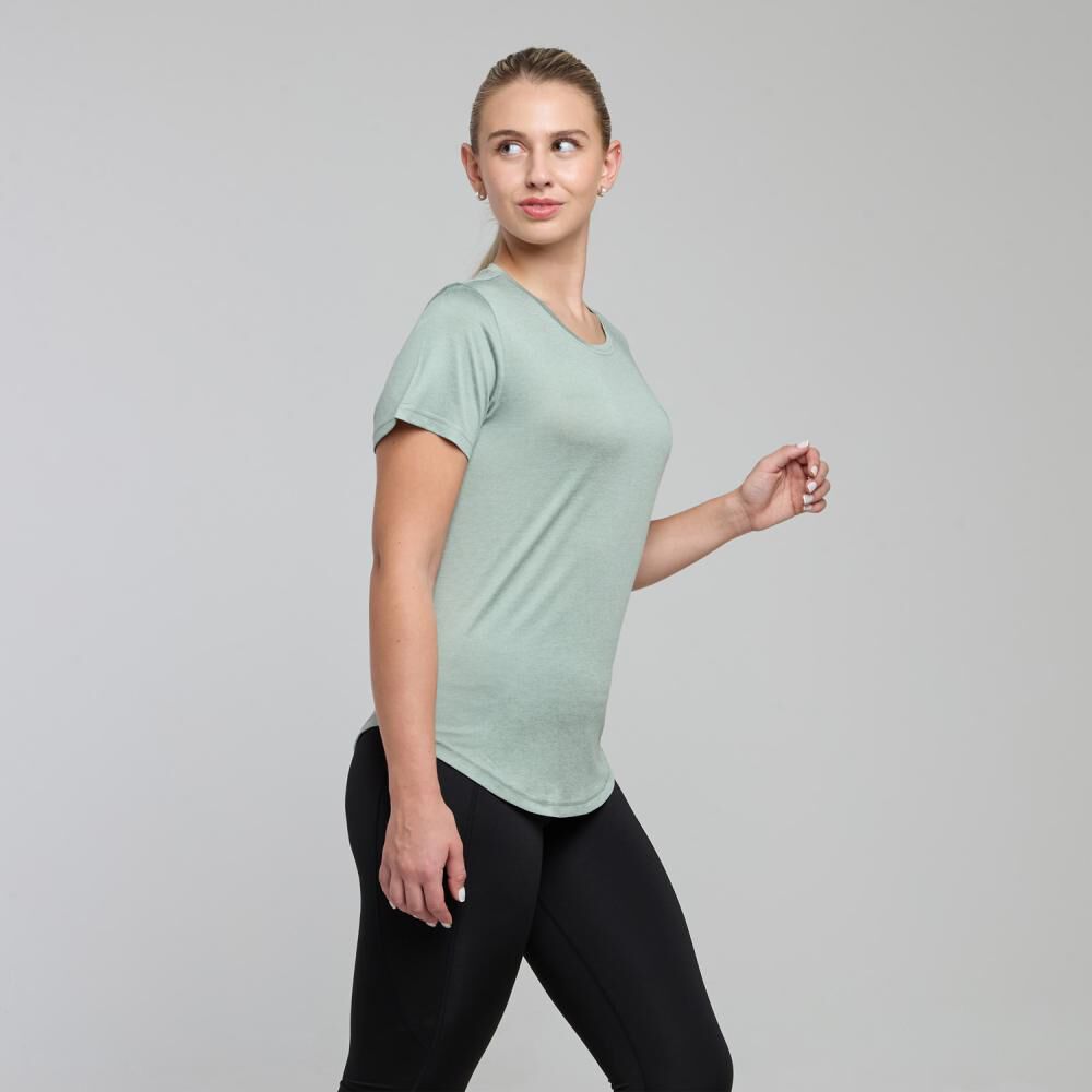 Polera Deportiva Lisa Slim Manga Corta Cuello Redondo Mujer Wetland image number 2.0
