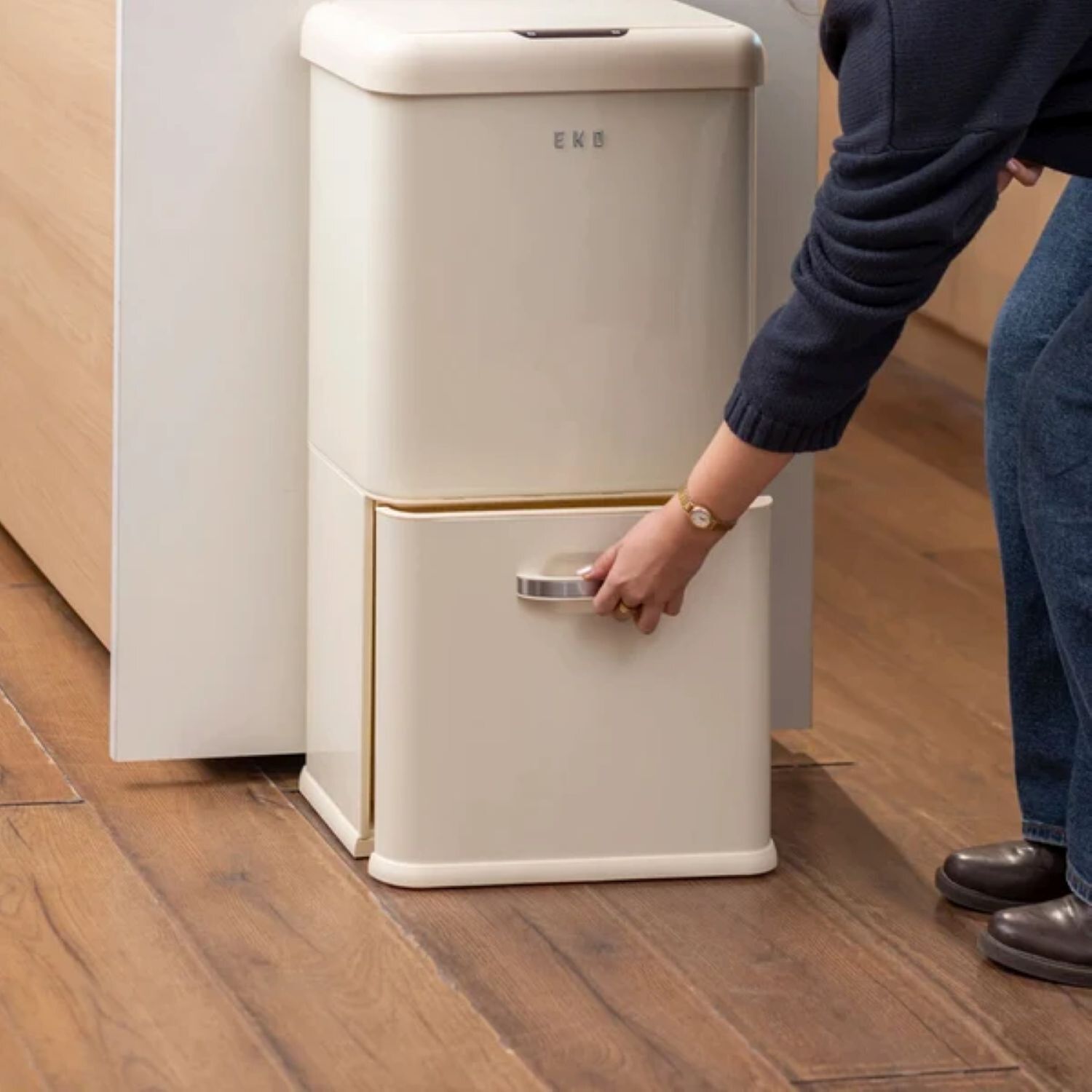 Basurero Vintage 2 Recipientes 32l +18l Sensor Bin Eko image number 5.0