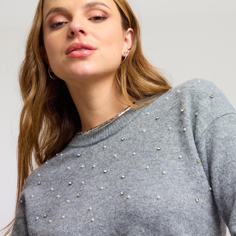 Sweater Aplicación Perlas Regular Mujer Kimera image number 3.0