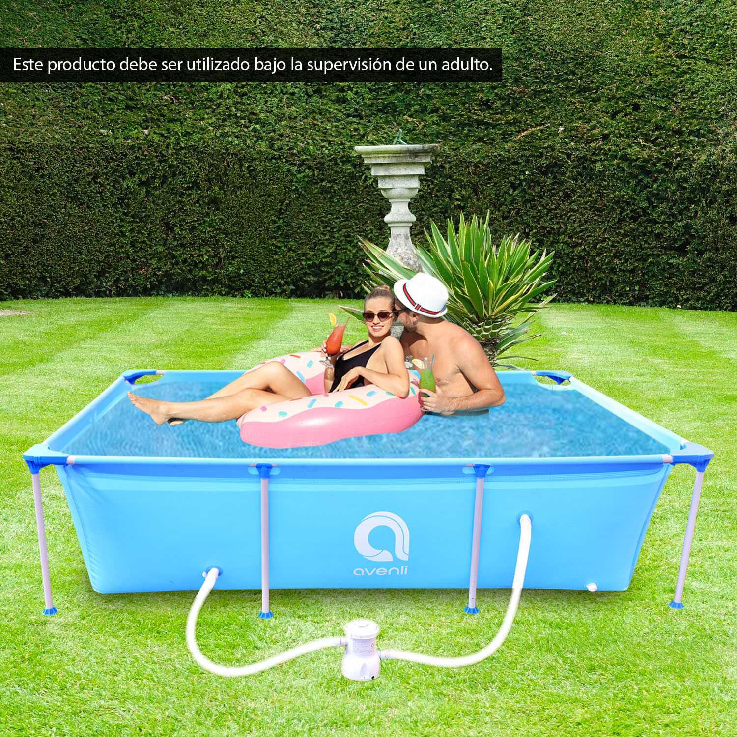 Piscina Con Filtro 2612l 66x179x258 Cm Celeste image number 5.0
