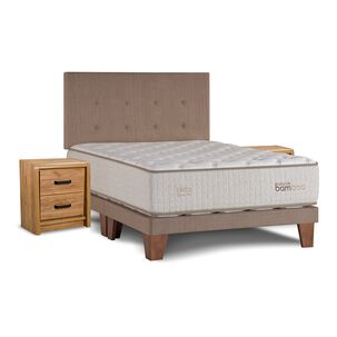 Cama Europea Celta Natural Bamboo / King / Base Dividida + Set De Maderas