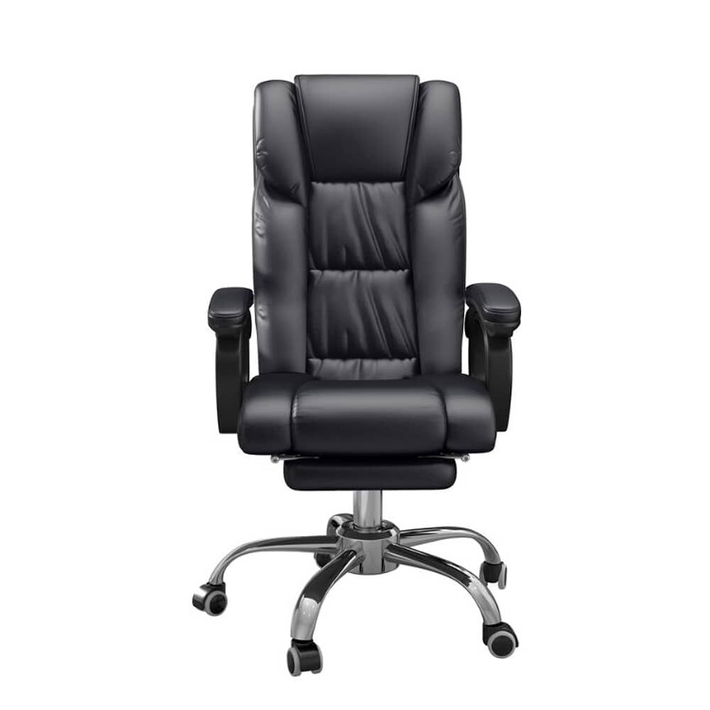 Sill&oacute;n Ejecutivo De Cuero Pu Reclinable Reposapi&eacute;s Reclinable image number 2.0