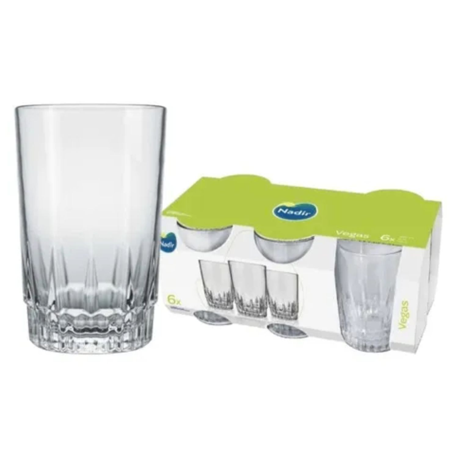 Set 6 Vasos Vidrio 240ml Modelo Vegas Resistentes Hogar image number 1.0