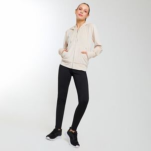 Polerón Deportivo Full Zipper Cuello Redondo Con Capucha Mujer Wetland
