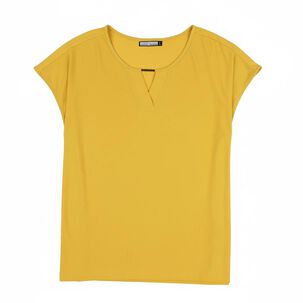 Polera Lisa Manga Corta Cuello V Mujer Lesage