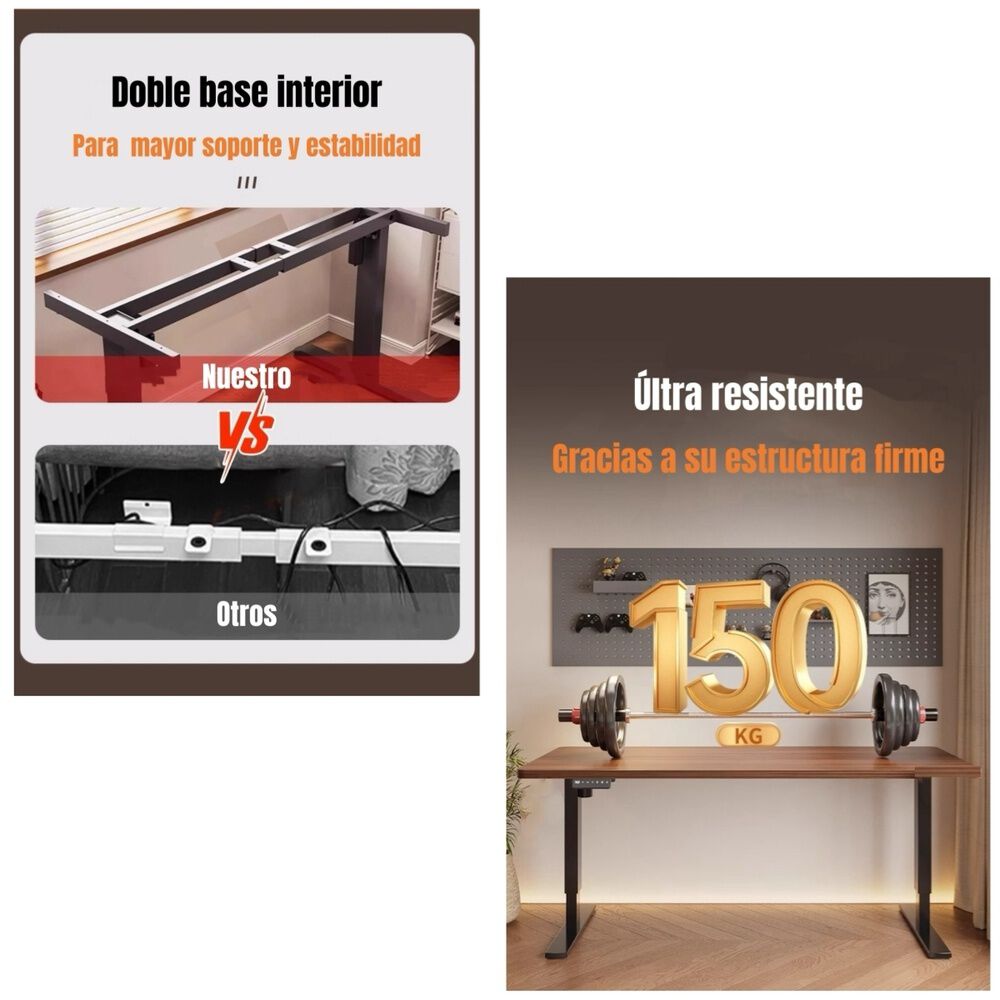 Escritorio El&eacute;ctrico Regulable Accesorios 140cm Lubabycas image number 2.0