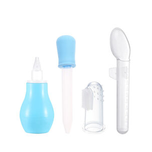 Set Cuidados Bebe Medicina Gotero Cuchara Aspirador Cepillo