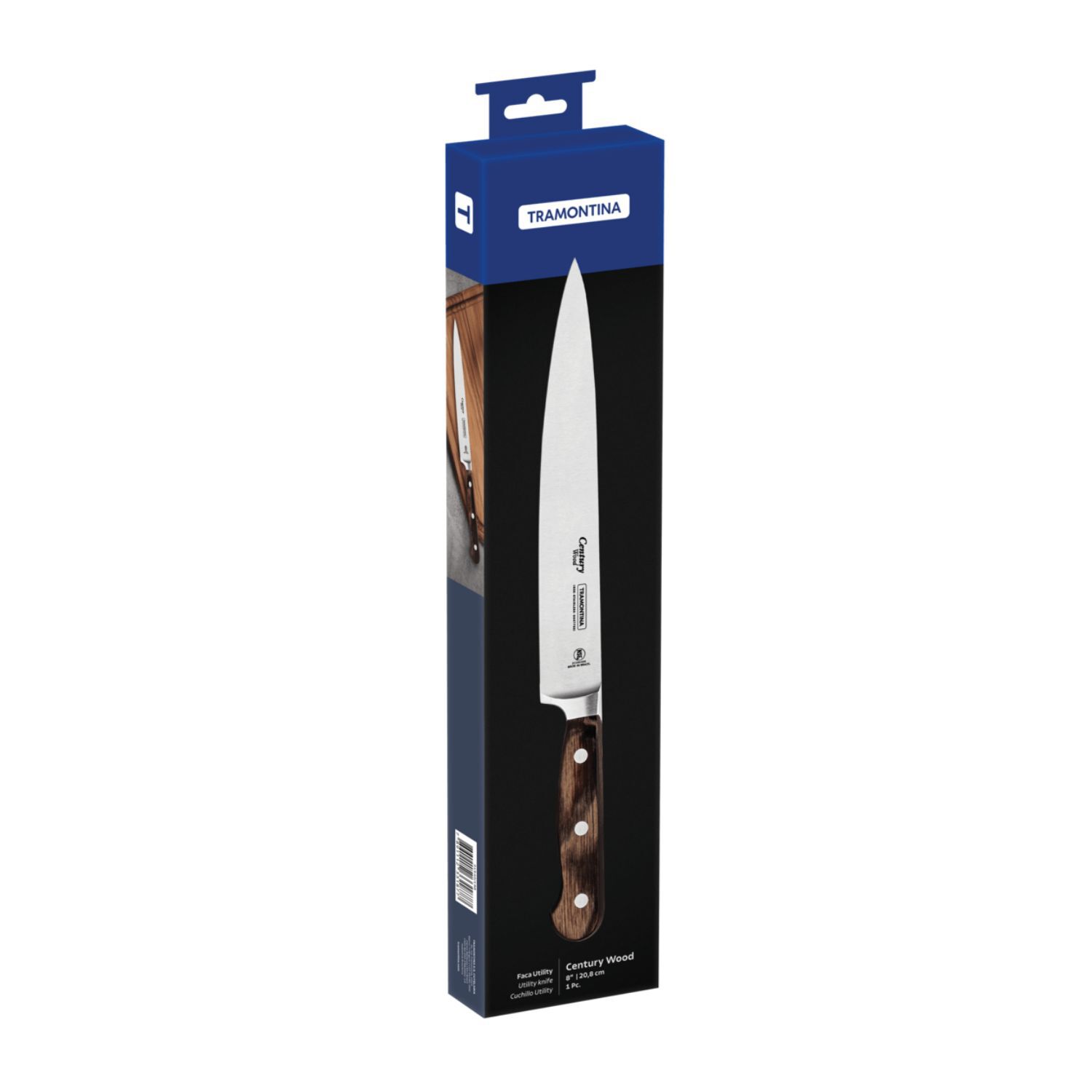 Cuchillo Century Wood Hoja Acero Inoxidable Utility Tramontina 8 Pulga image number 3.0