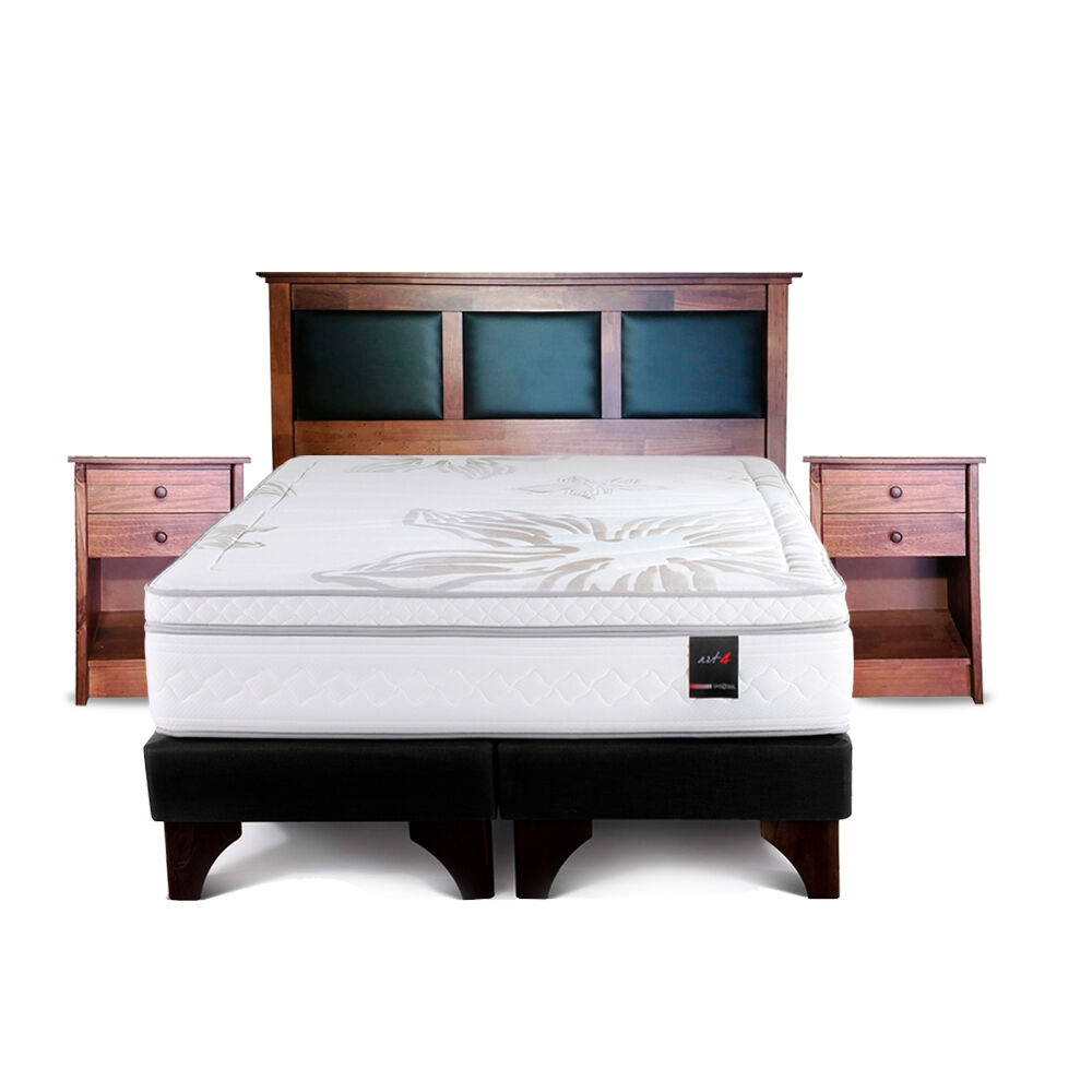 Cama Europea Rosen Art 4 / 2 Plazas / Base Dividida + Set de Maderas New Corinto image number 0.0