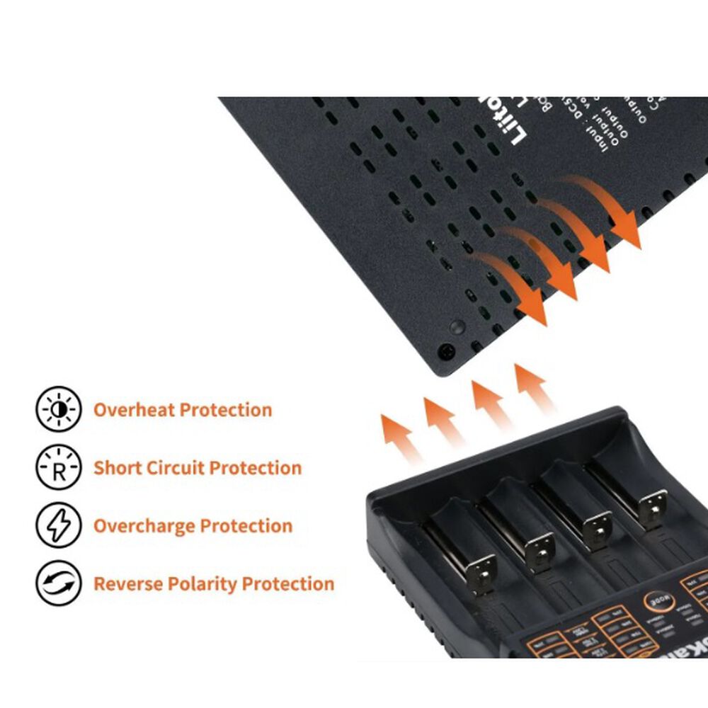 Cargador Bater&iacute;as Recargables Inteligente Litokala Multiple Pilas 18650 Multifuncional Usb 4 Ranuras Ajustable image number 7.0