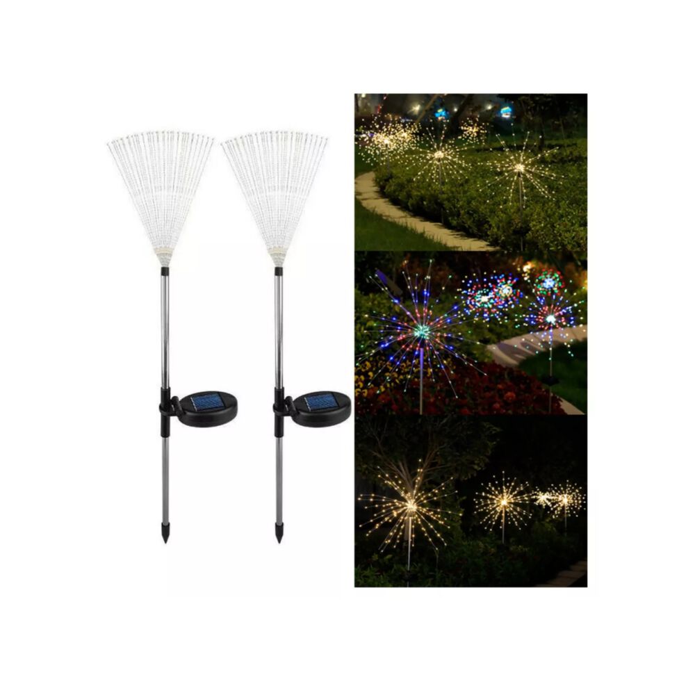 Pack X2 Luces Multicolor Solares Micro Led Fuego Artificial image number 0.0