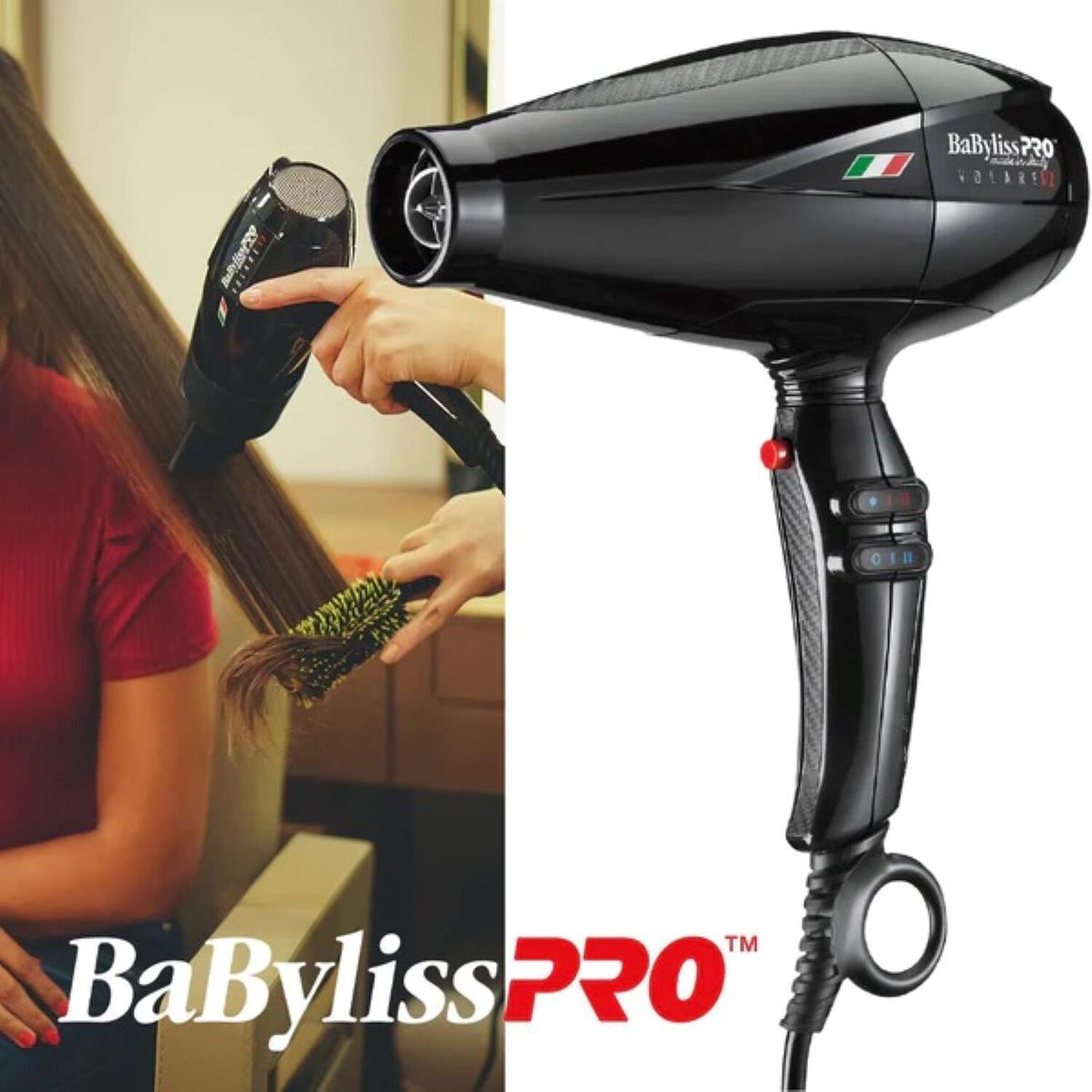 Secador Volare V1 Motor 6 Niveles Ferrari Babylisspro Negro image number 3.0