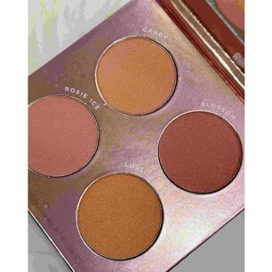 Set De Paleta De De Rubores En Polvo Y Brocha Profesional