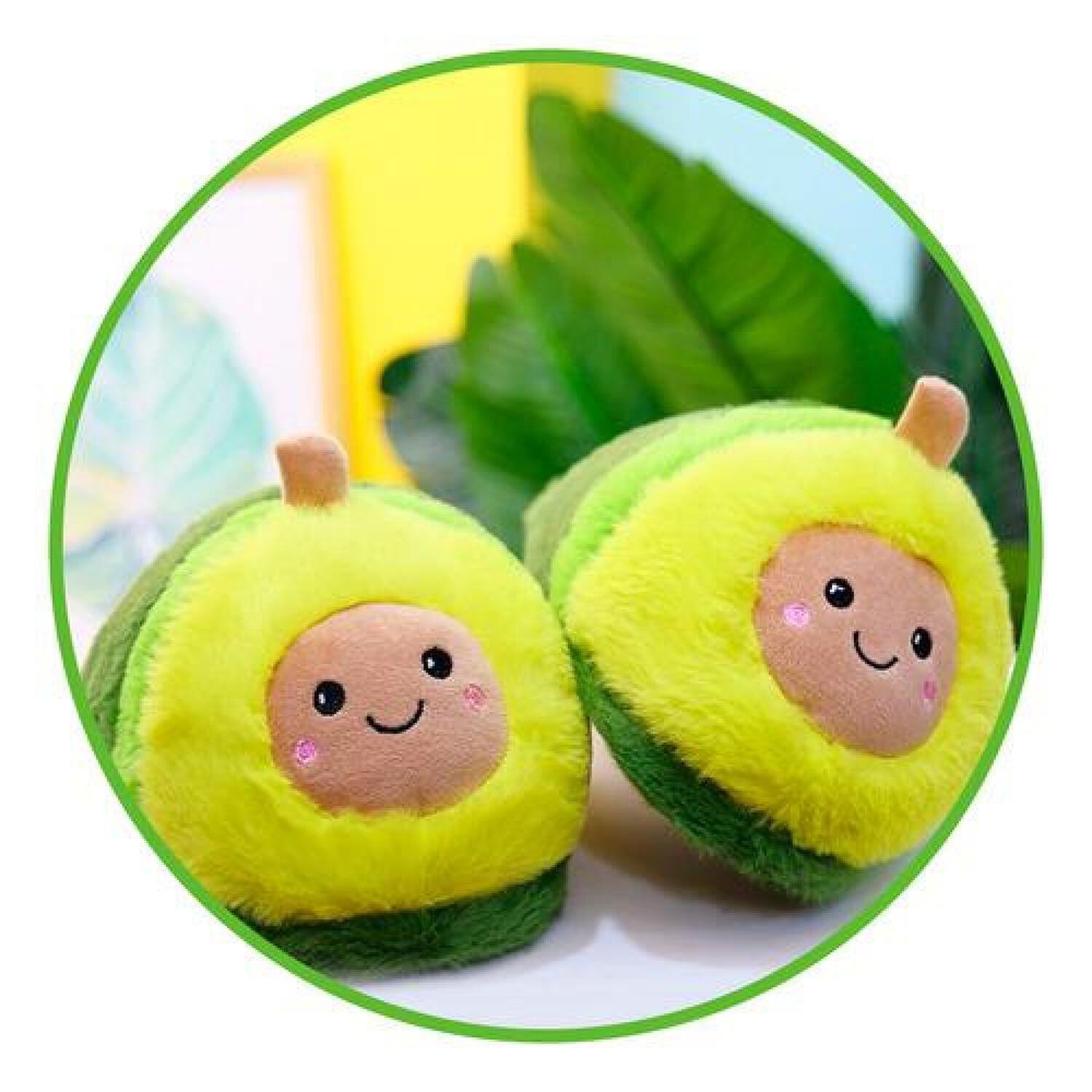 Pantuflas 3d Palta Carita Kawaii Cute Aguacate Avocado image number 4.0