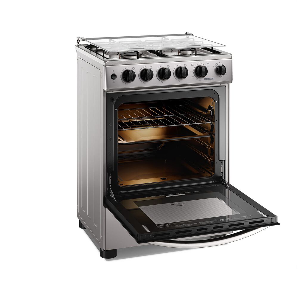 Cocina A Gas 4 Platos Horno Vapor Y Temporizador Fm4tsc Silver image number 6.0