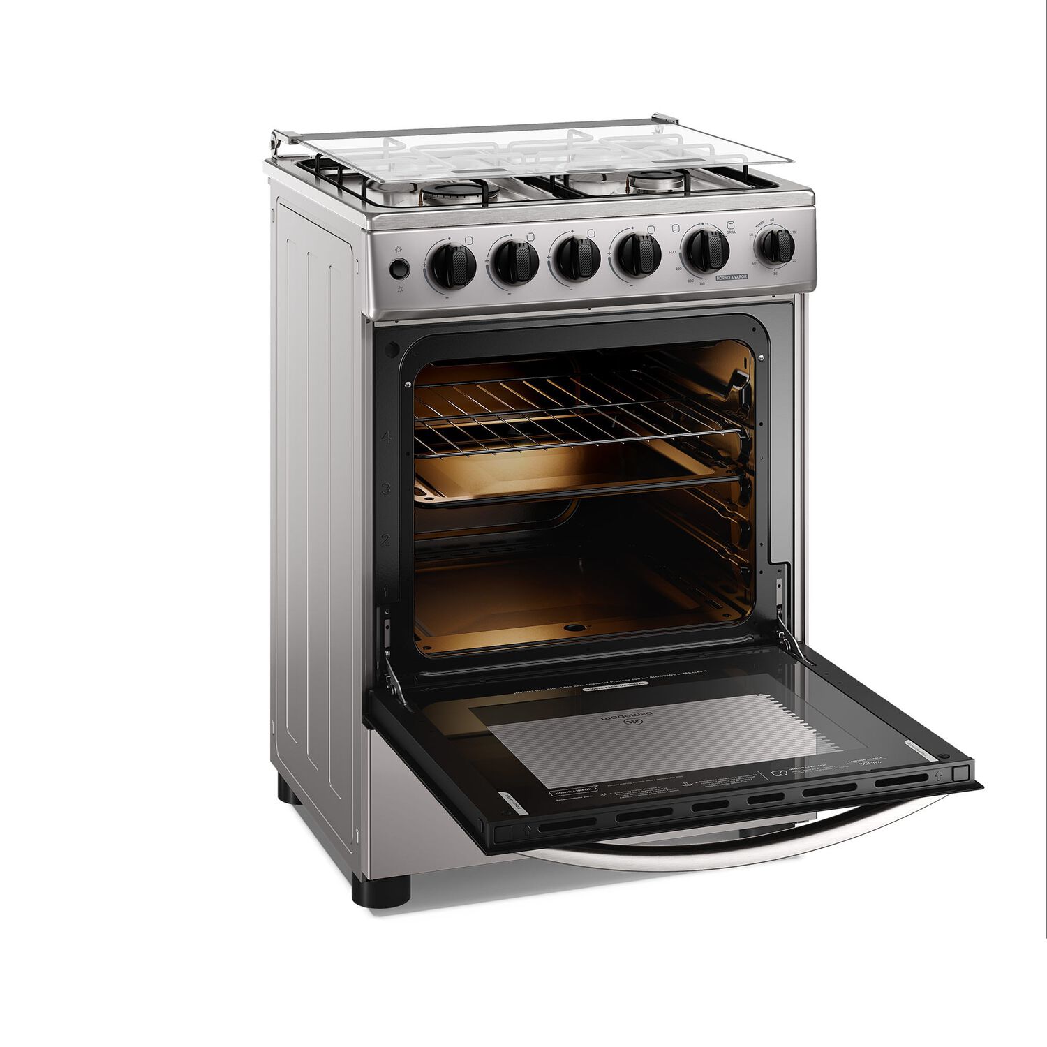 Cocina A Gas 4 Platos Horno Vapor Y Temporizador Fm4tsc Silver image number 6.0