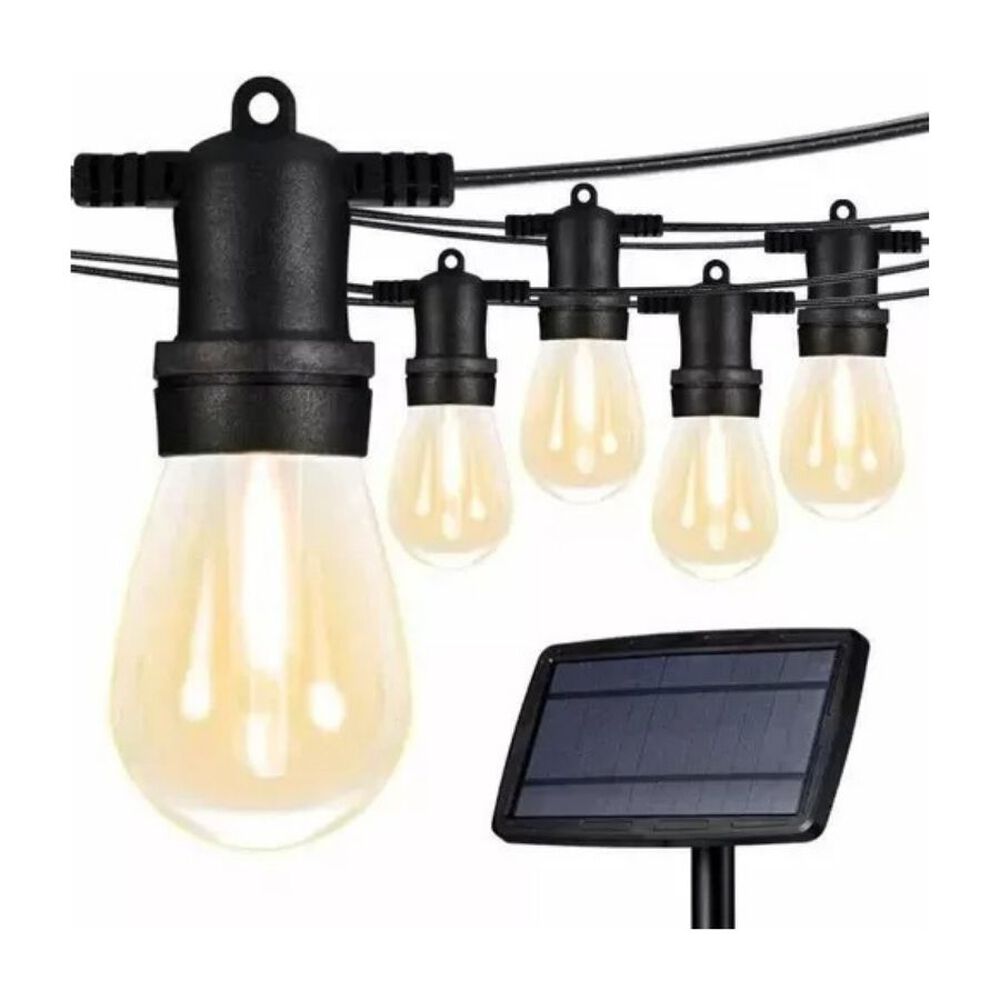 Guirnalda Led 10 Metros Panel Solar 20 Ampolletas Led Solar image number 0.0