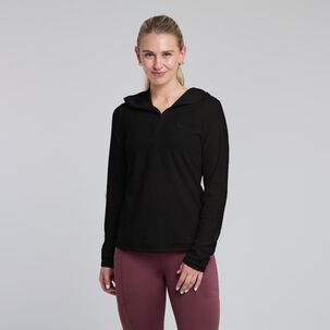 Polerón Deportivo Liso Slim Cuello Alto Con Capucha Mujer Wetland