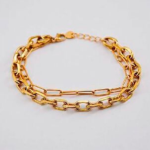 Pulsera Doble 19v69 Dorado Mujer Stb206