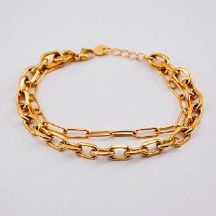 Pulsera Doble 19v69 Dorado Mujer Stb206