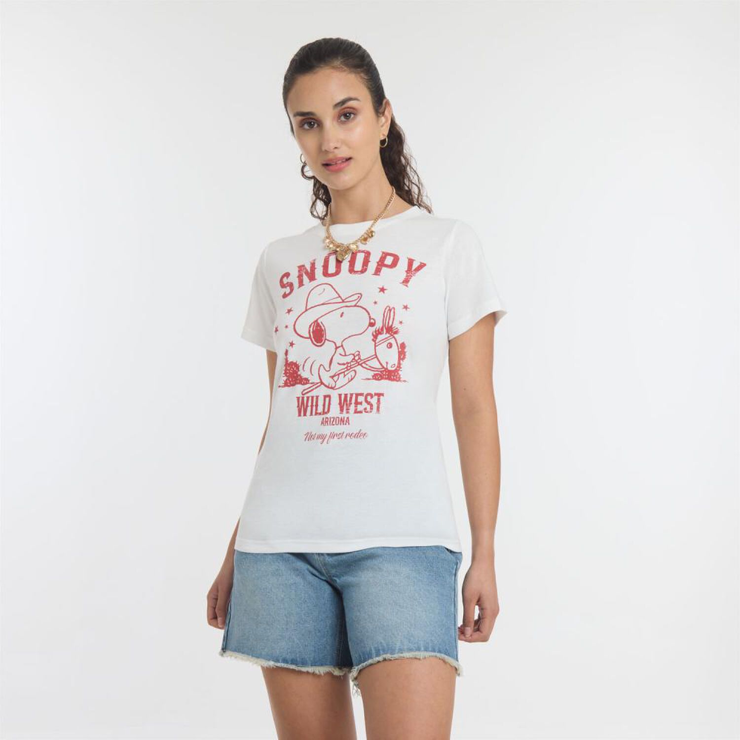 Polera Snoopy Manga Corta Cuello Redondo Mujer Freedom image number 0.0