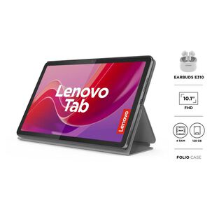 Tablet 10,1" Lenovo Tab10 / 4 GB RAM / 128 GB / Gris + Earbuds E310 + Folio Case