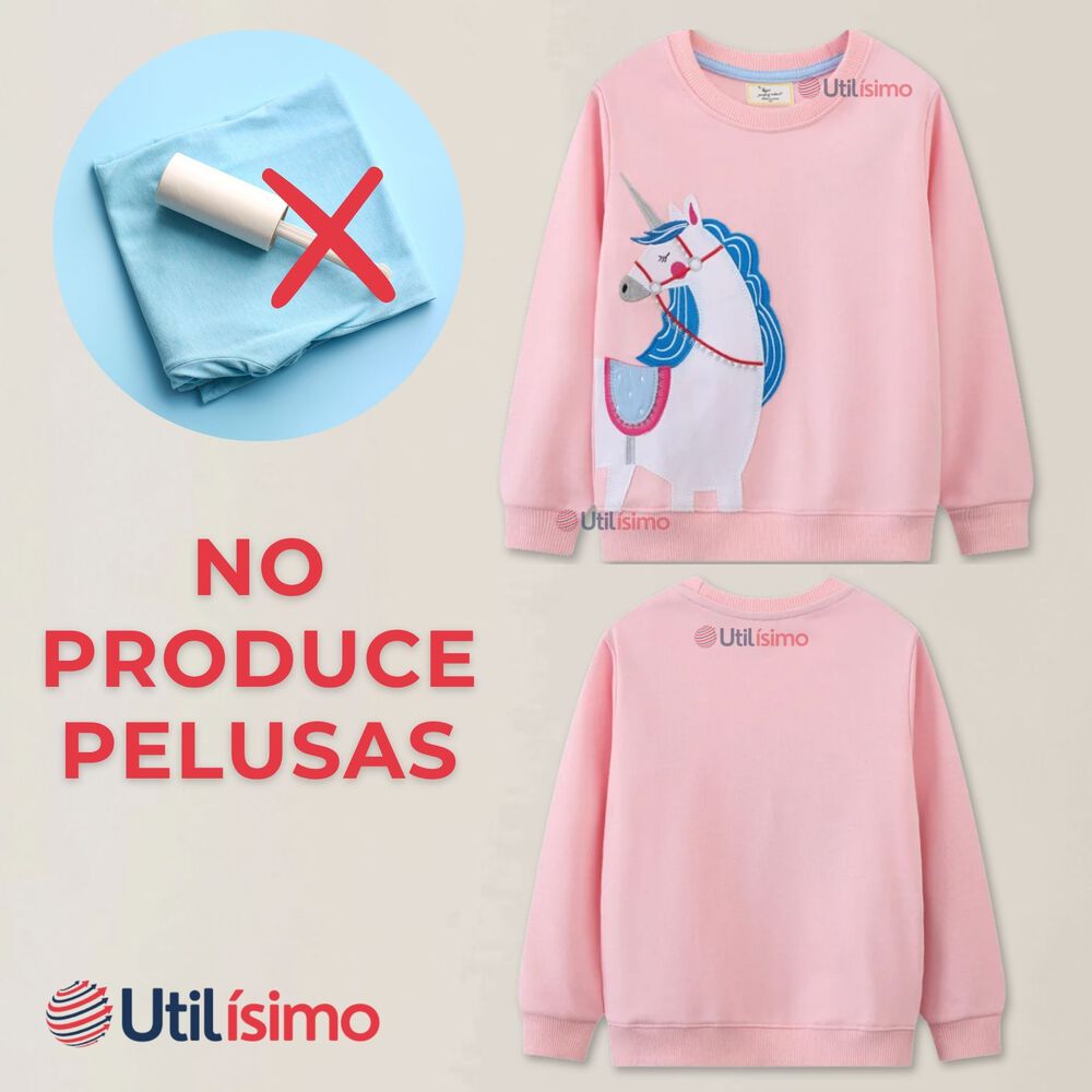 Polerón Niña Manga Larga 100% Algodón Rosa Unicornio image number 6.0