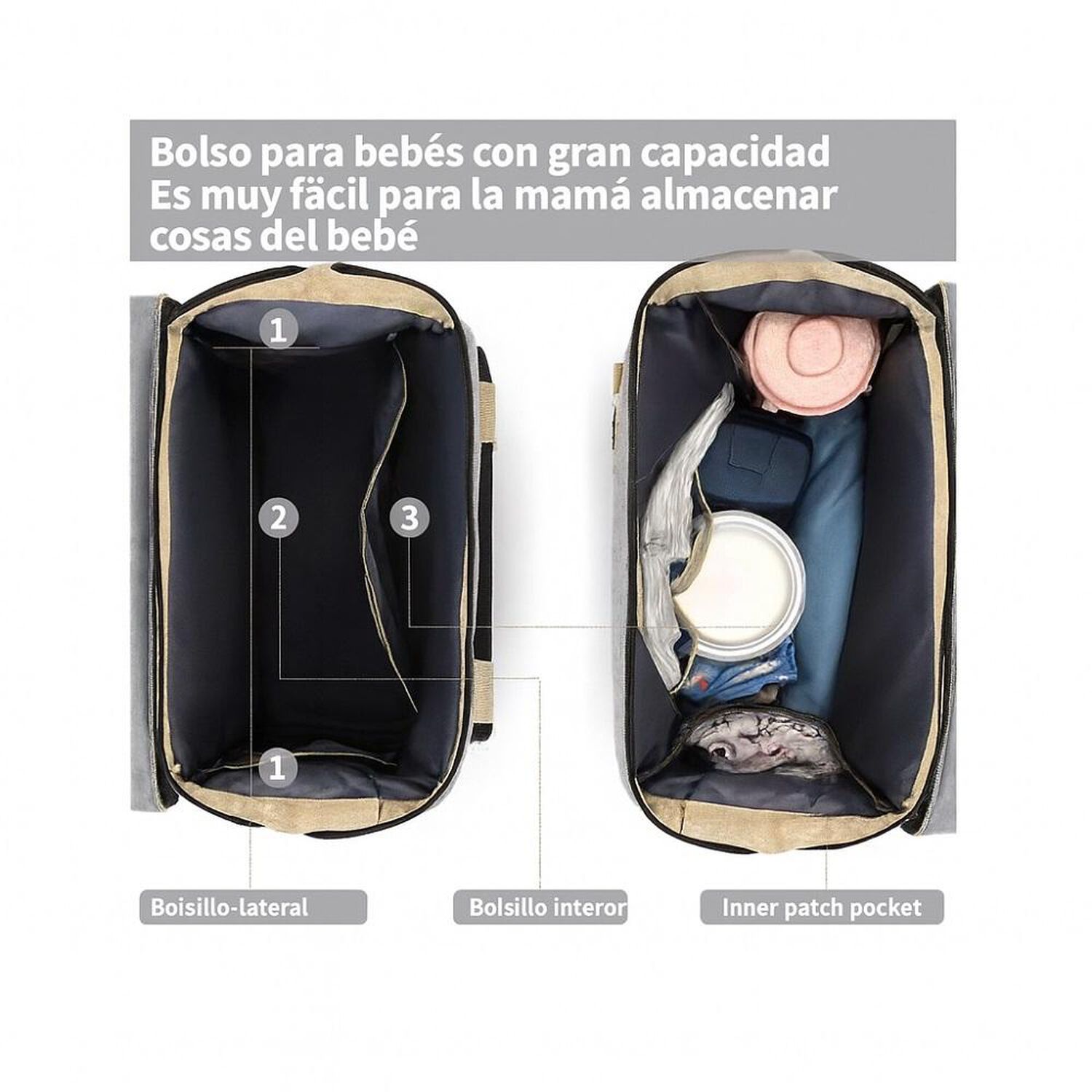 Mochila 3 En 1 Pa&ntilde;alera Cuna Y Mudador Port&aacute;til Para Beb&eacute;s image number 6.0
