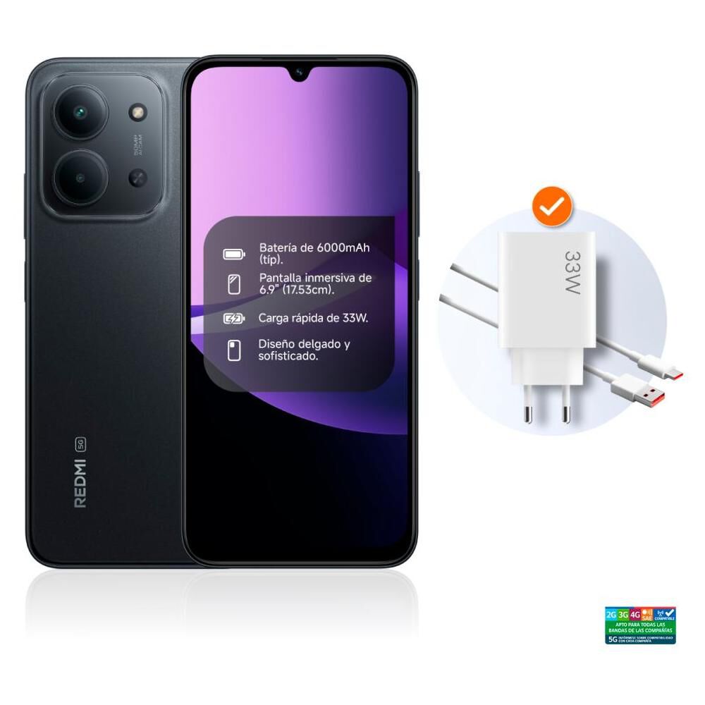 Smartphone Xiaomi Redmi 15C / 5G / 256 GB / Black / Liberado image number 0.0