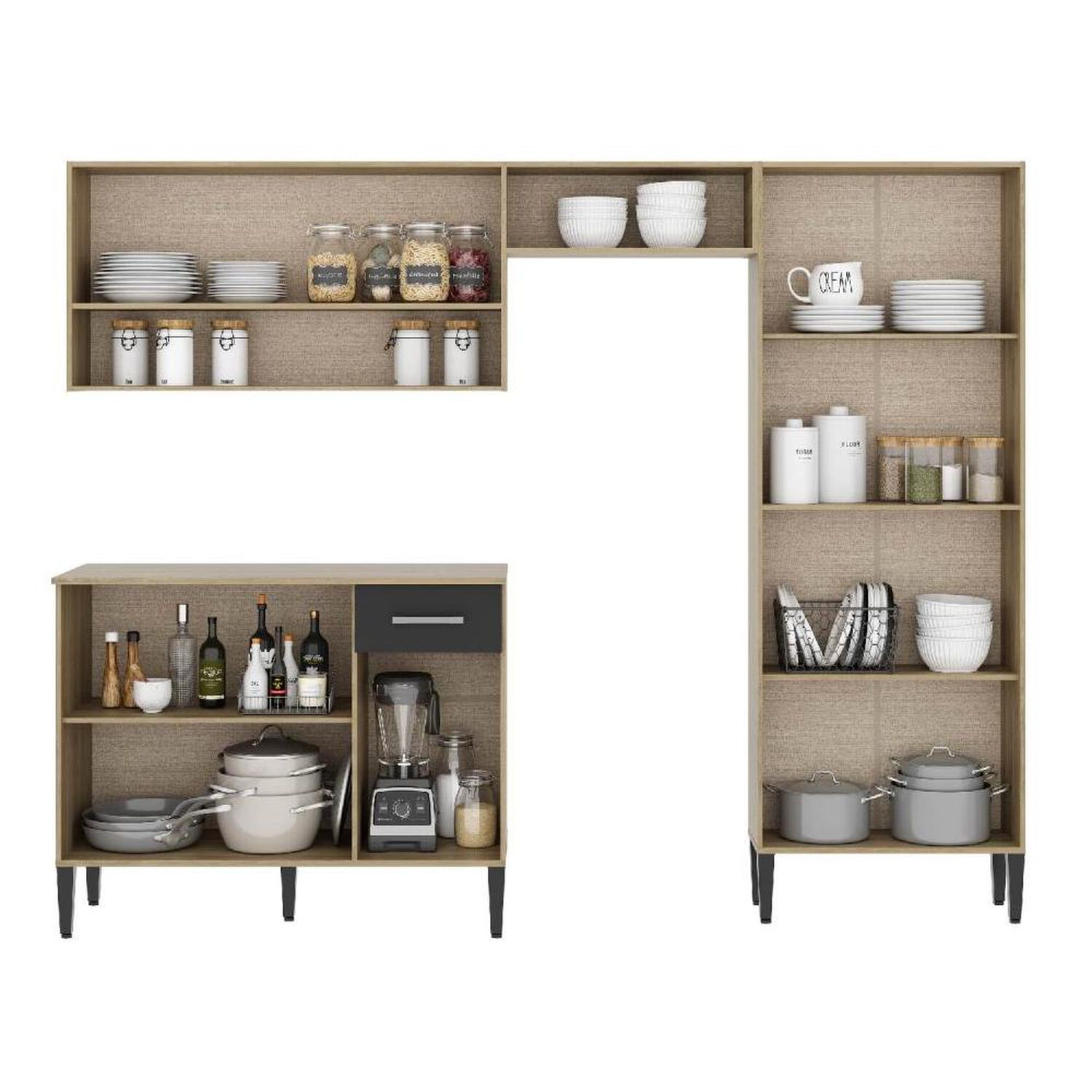 Mueble De Cocina Roca Arizona 4 M&oacute;dulos Blanco-oak image number 3.0